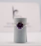 Handmade Eco silver solitaire purple statement ring - Image 3