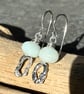 Amazonite and molten silver dangle drop earrings, arc jewellery - Image 8