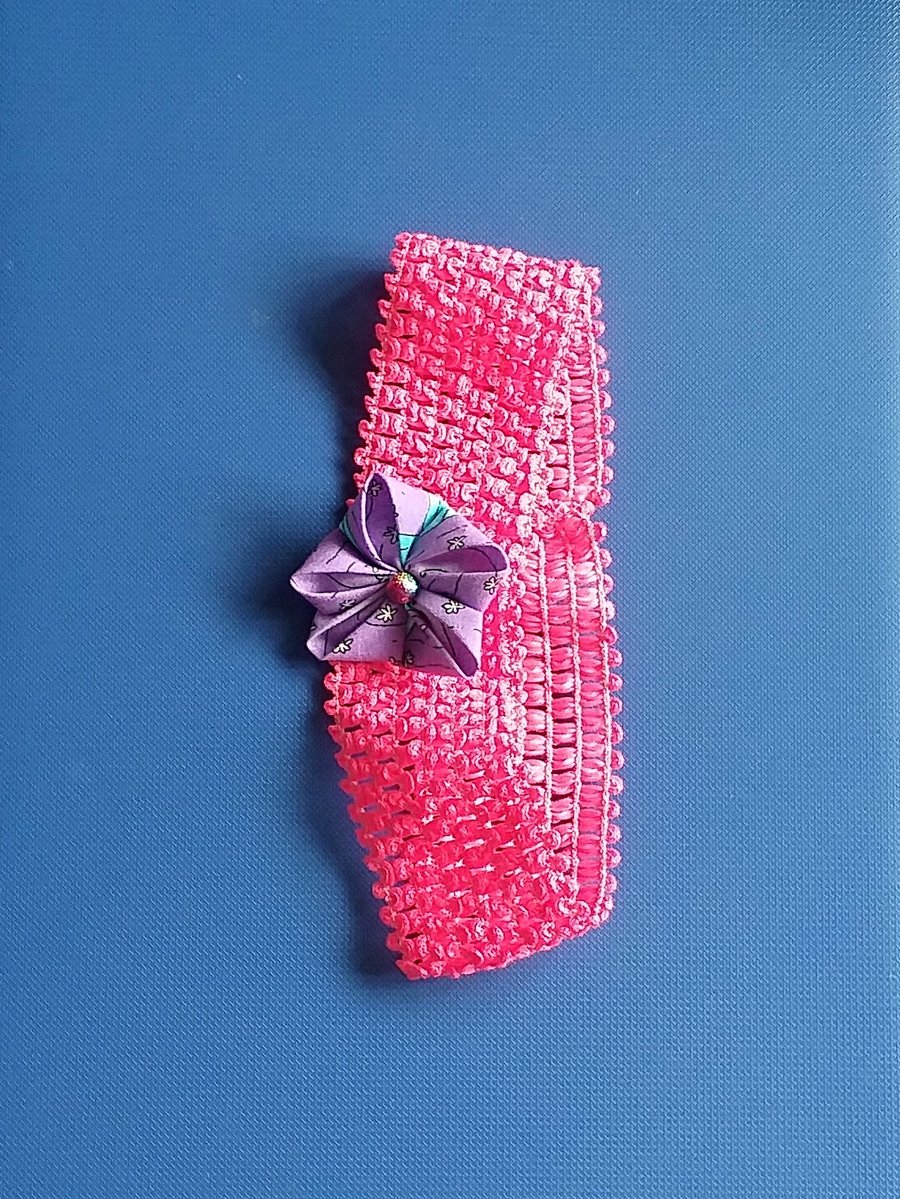 Bright Pink Kanzashi Headband