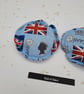 Hand warmers, heat pads rice filled in blue Queens fabric.   - Image 8