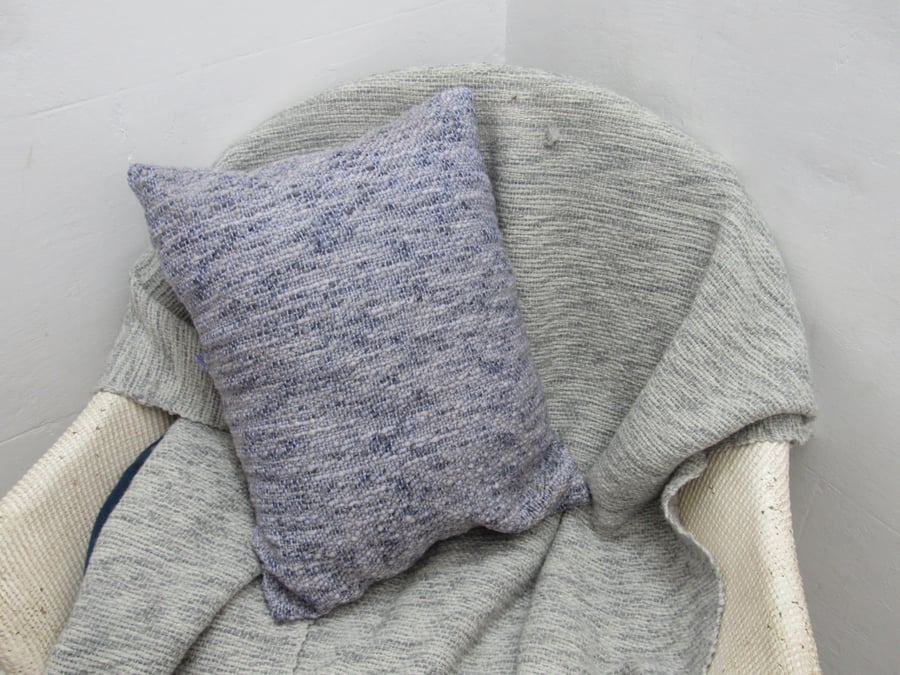 Handwoven Purple Grey Cushion Cover