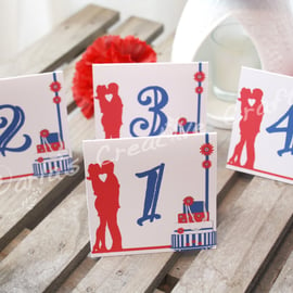 60’s mod themed Double Sided Table Numbers 1 - 12