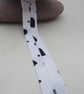 5m Handmade Narrow White Black Heart Cotton Bias Binding - Image 3