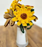 Autumn Sunflower Bouquet — Everlasting Handmade Chenille Flowers, Keepsake Gift
