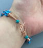 Unisex Sleeping Beauty Turquoise Gemstone Chip & Copper Twisted Bracelet - Image 7