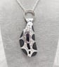 Aluminium Tin and Mussel Shell Pendant Necklace, Sea Inspired Unique Design - Image 4