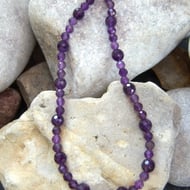 Amethyst ankle bracelet with sterling silver