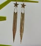 Star chain drop earrings disco statement beautiful retro - Image 2