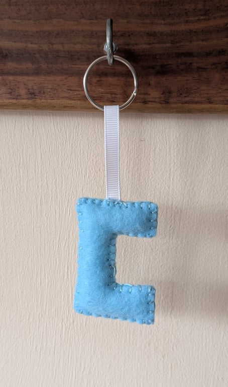 Handmade felt alphabet letter keyring C