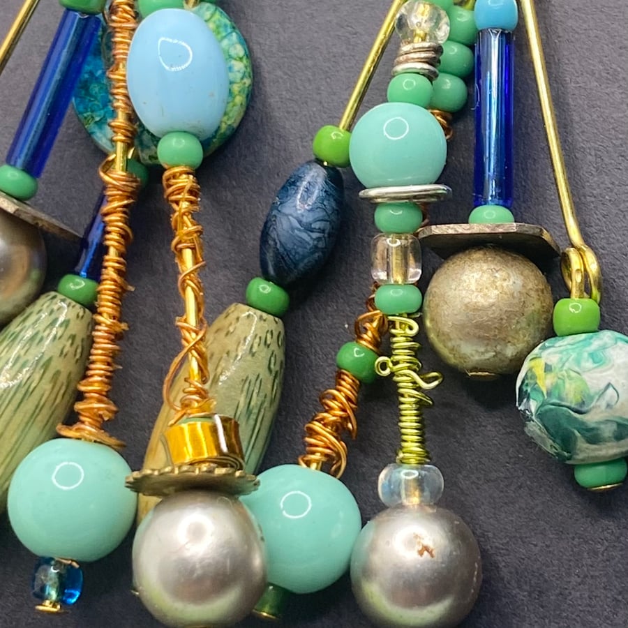 5 strand dangle earrings