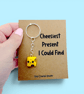 Kawaii Cheese Keyring Charm Polymer Clay Cute Funny Food Gift Handmade UK Pun