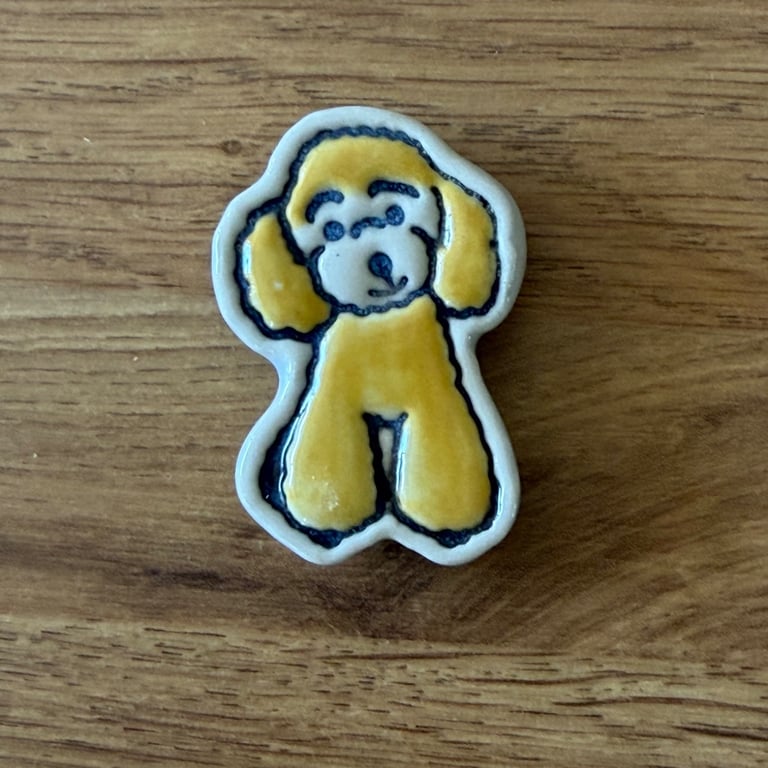 Handmade Ceramic Poodle Fridge Magnet