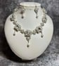 Satine Handmade seed bead, crystal and glass pearl necklace and earrings set