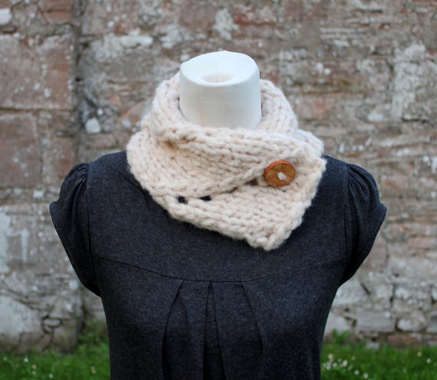 Collar soft natural knitted chunky, knitwear, gift for her