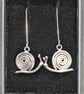 Sterling silver dangly snail earrings - Image 1