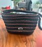 Black and Brown Striped Small Tote - Image 2