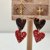 Leopard print hearts earrings