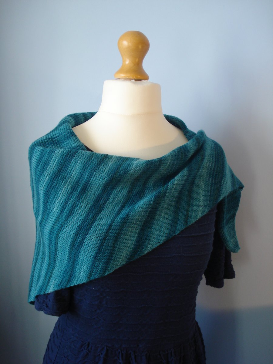 Turquoise Knitted Wrap 