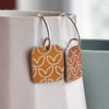 Mustard square drop earrings