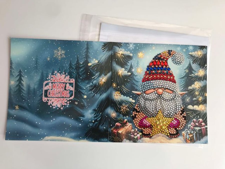  Diamond Art Christmas Card Elf with yellow star