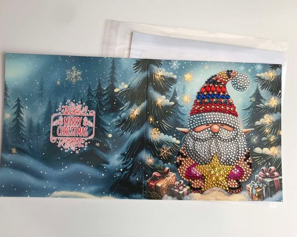  Diamond Art Christmas Card Elf with yellow star
