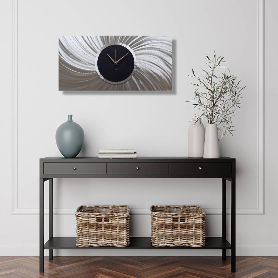 Unique Clock, Modern Wall Clock, Metal Wall Sculpture, Rectangle Wall Clock