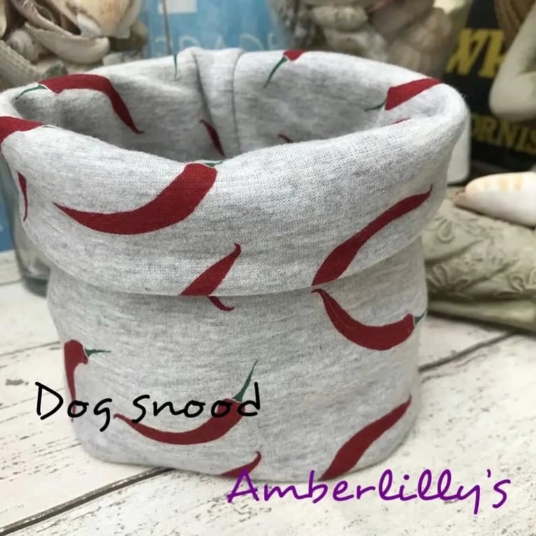 Dog Snood Small Dog neck warmer Chillies