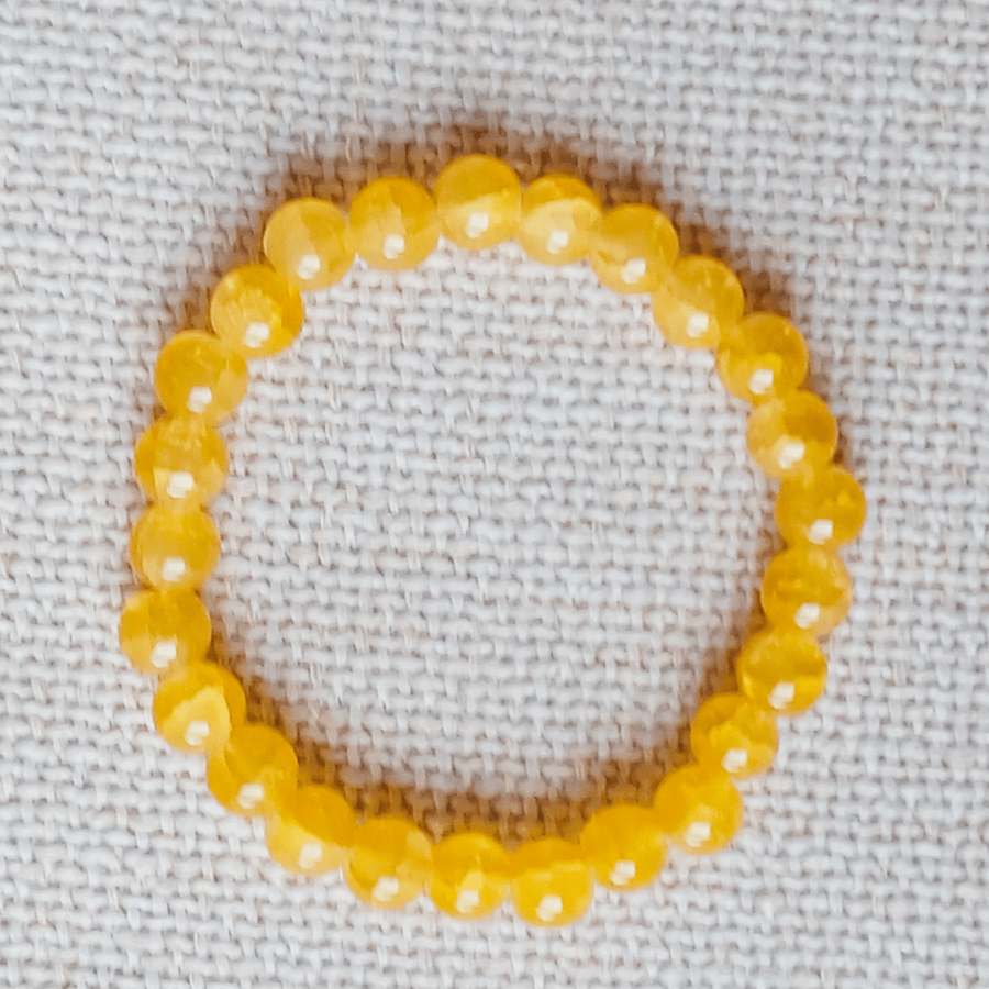 Ladies Citrine Elastic Bead Bracelet