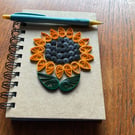 Quilled Ring Bound Notebook with Sunflower