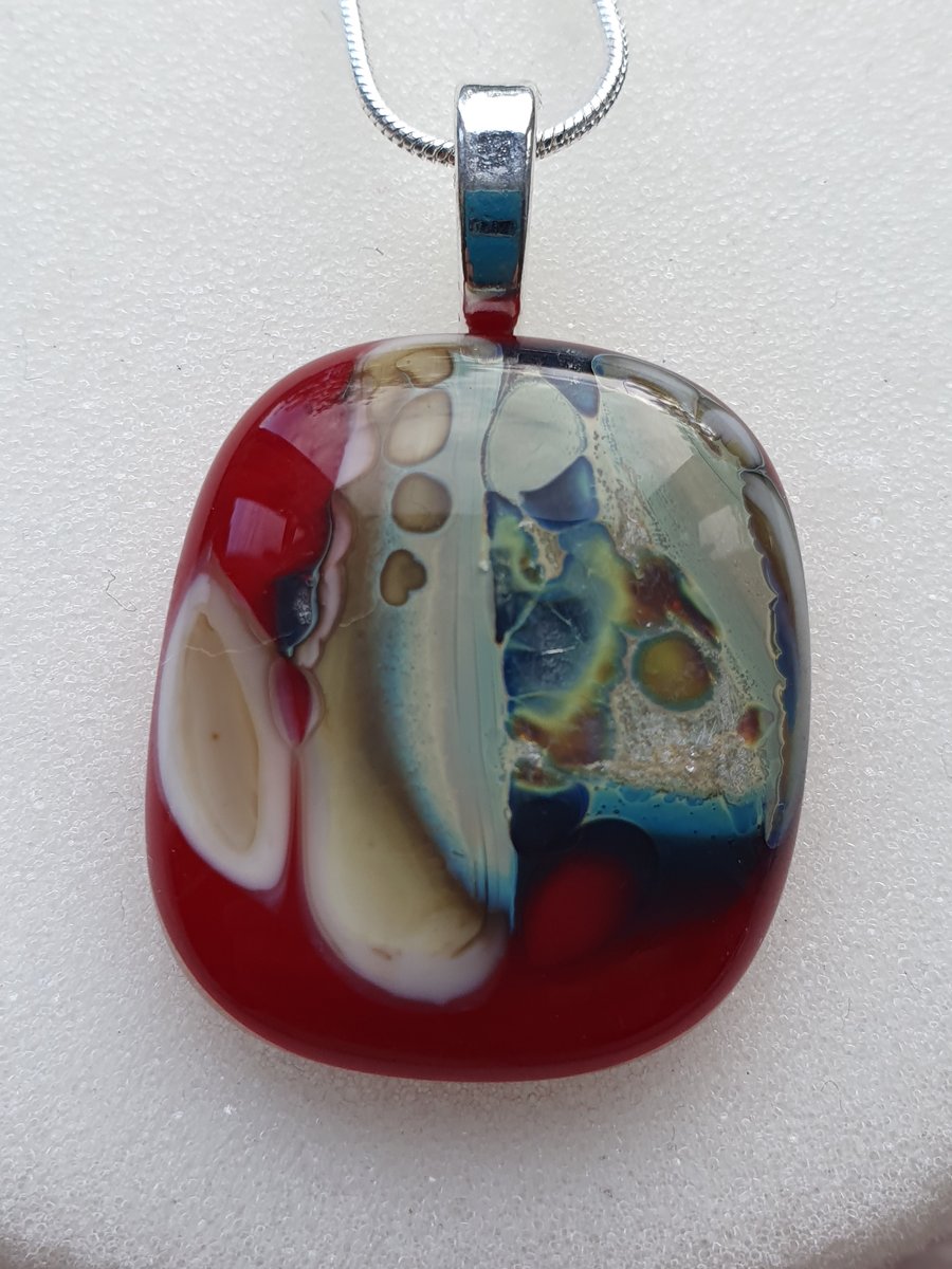 Fused Glass Necklace ‘Reactions in Glass’