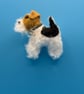 Wire Haired Fox Terrier Dog Brooch Handmade 