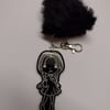 Black 'Child of Woe' (large) with PomPom Keychain or Bag charm