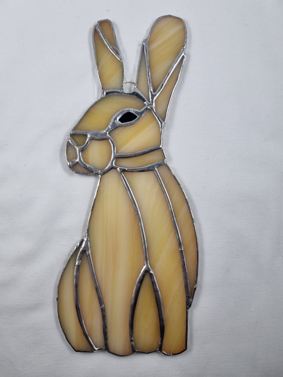 525 Stained Glass Rabbit - handmade hanging decoration.