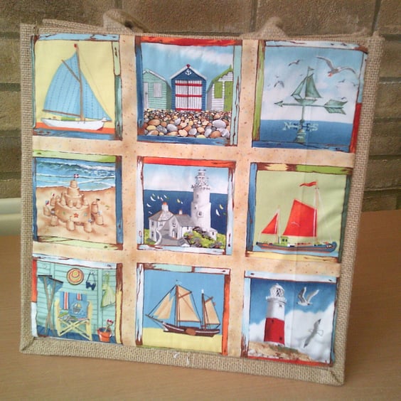 Seaside Theme Medium Jute Bag