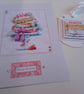 Birthday card and gift tag set. Birthday card. Decoupage card. Ref 144 - Image 1