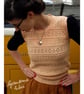 Peach and navy upcycled jumper  - Image 2