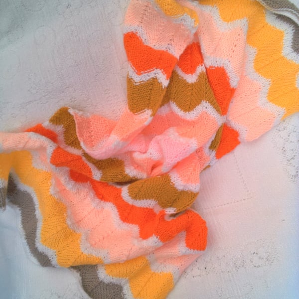 Multi Colour Scallop Patterned Nursery Blanket, Coming Home Blanket, Custom Make
