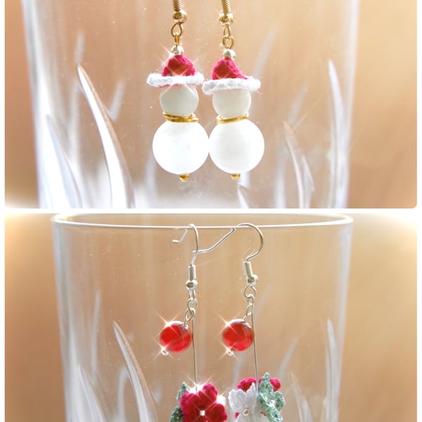 Christmas Microcrochet Earring Set