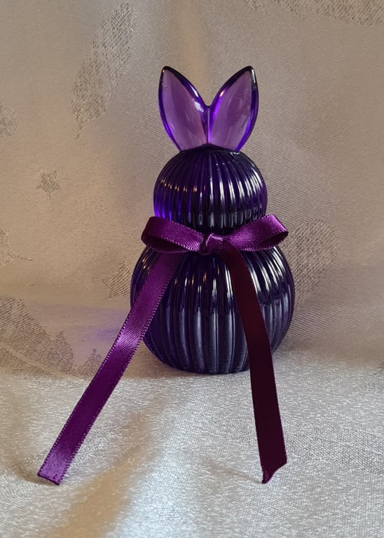 Little Purple Spring Bunny Ornament - Resin