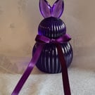 Little Purple Spring Bunny Ornament - Resin