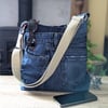 Denim Bag - Cross Body Crossover Bag Bucket Bag Skeleton Lining (p&p Inc)