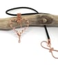 Copper Heart Pendant Necklace with Crystal Beads - Image 2
