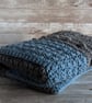 Chunky Baby Blanket, Blue and Grey,  - Image 3