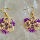 Handmade Amethyst Lace Earrings – Purple Tatted Gemstone Jewellery