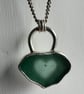 Stunning aqua sea glass set in a chunky sterling silver bezel - Image 2