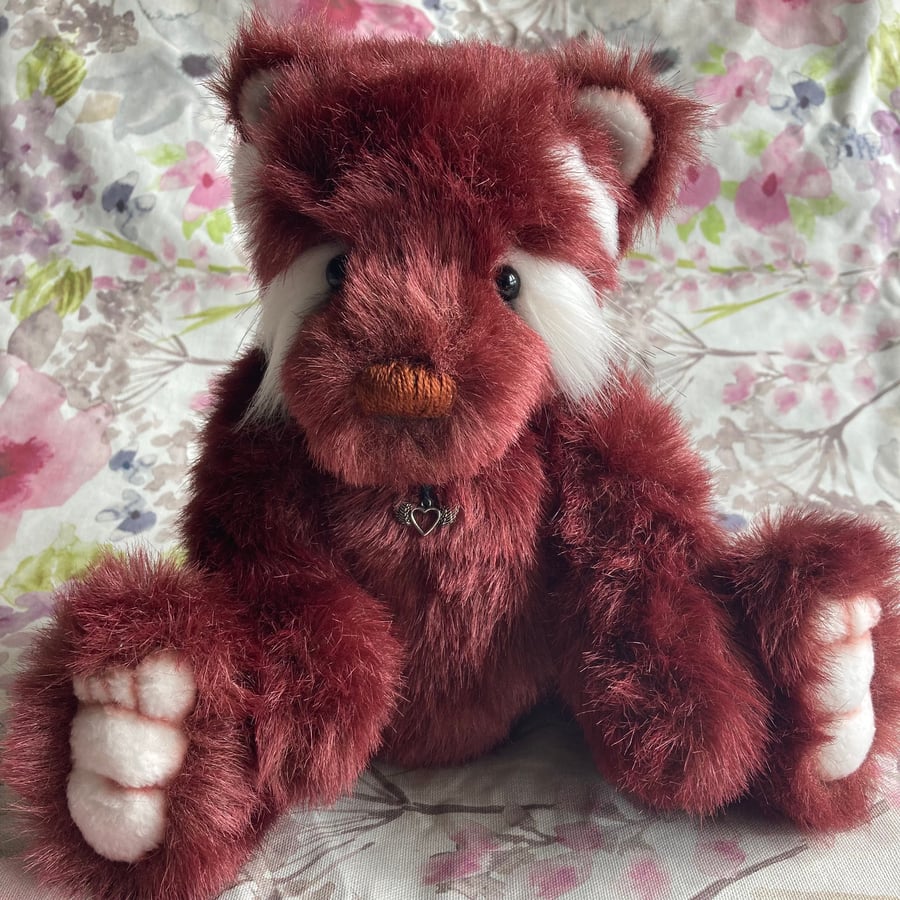 Parker Red Panda Bear inspired, hand sewn collectible teddy bear 