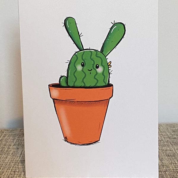 Cactus bunny card