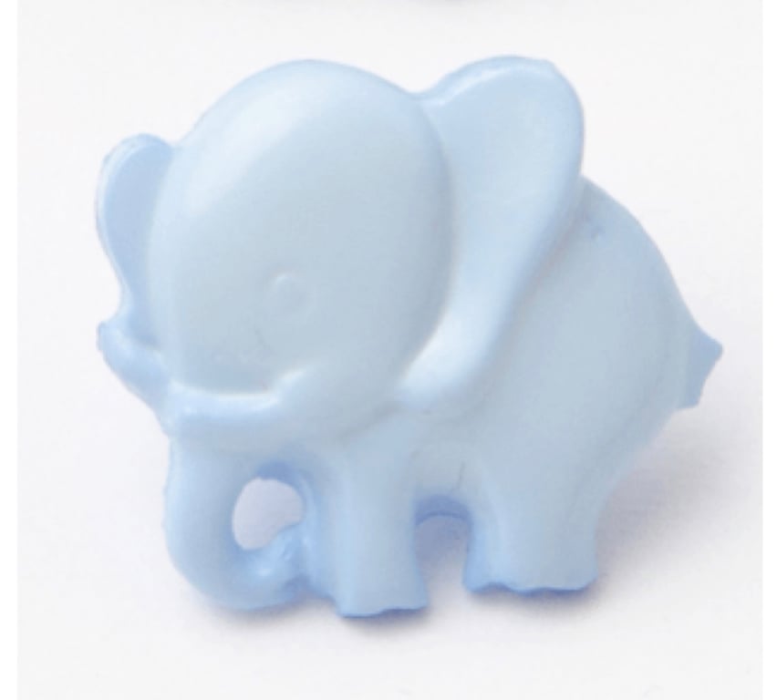 10 blue baby elephant buttons 14mm