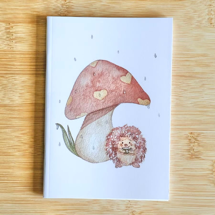A6 mini notebook dotted paper - Hedgehog and Toadstool 