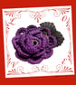 Purple Rose Brooch, Steam Punk Rose, Gothic Pin, Rose Brooch, Gothic Rose - Image 1